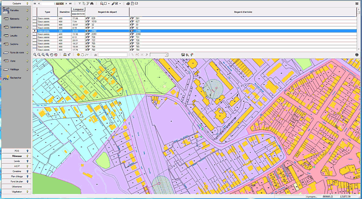 Réseau avec cadastre Réseau avec cadastre